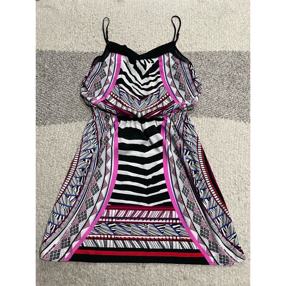 Express Womens Size XS Blouson Mini Tank Dress Zebra Southwestern Design Printed - Picture 2 of 9